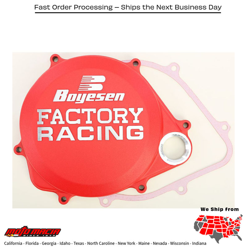BOYESEN Factory Racing Clutch Cover Red Honda CRF450RX/CRF450R 2017-2020