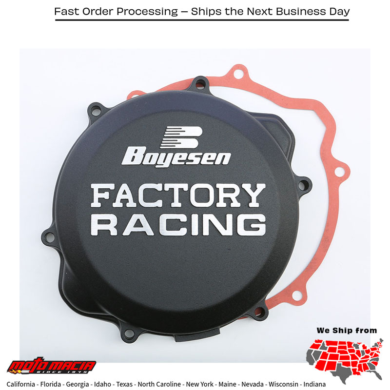 BOYESEN Factory Racing Clutch Cover Black Honda CRF450X 2005-2016