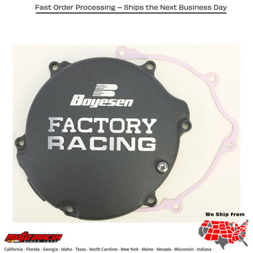 BOYESEN Factory Racing Clutch Cover Black Kawasaki Kx125 1994-2002