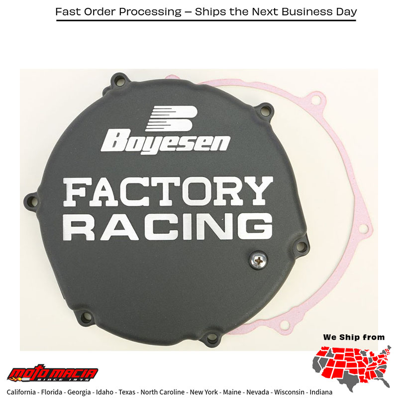 BOYESEN Factory Racing Clutch Cover Black Kawasaki KX250 1993-2002