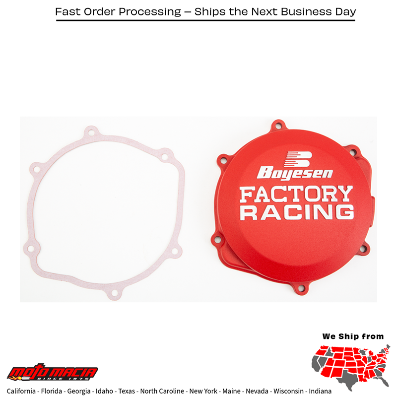 BOYESEN Factory Racing Clutch Cover Red Honda Crf250r 2018-2020