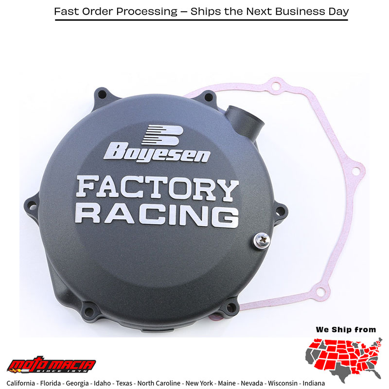 BOYESEN Factory Racing Clutch Cover Black Suzuki RM-Z450 2005-2007