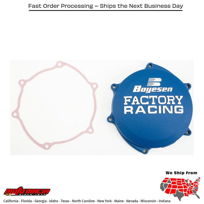 BOYESEN Factory Racing Clutch Cover Yamaha Blue YZ250F 2019-2020
