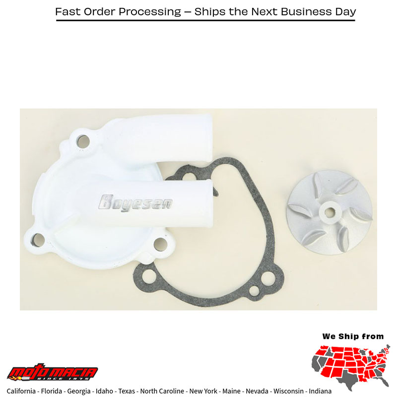 BOYESEN Waterpump Cover & Impeller Kit White Kawasaki Kx85 2001-2020 Kx100 more