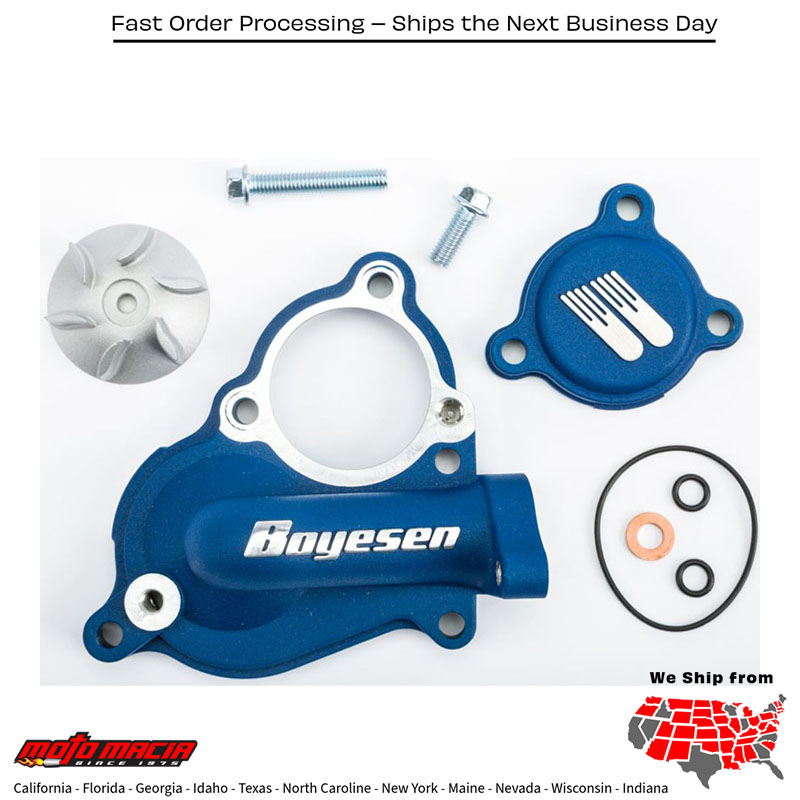 BOYESEN Waterpump Cover & Impeller Kit Blue Kawasaki Kx250f 2017-2020