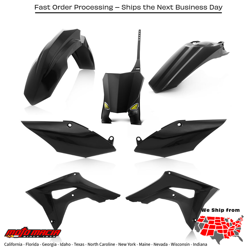 CYCRA 5 Piece Body Kit Black Honda Crf450r 2017-2020 Crf250r 2018-2021...