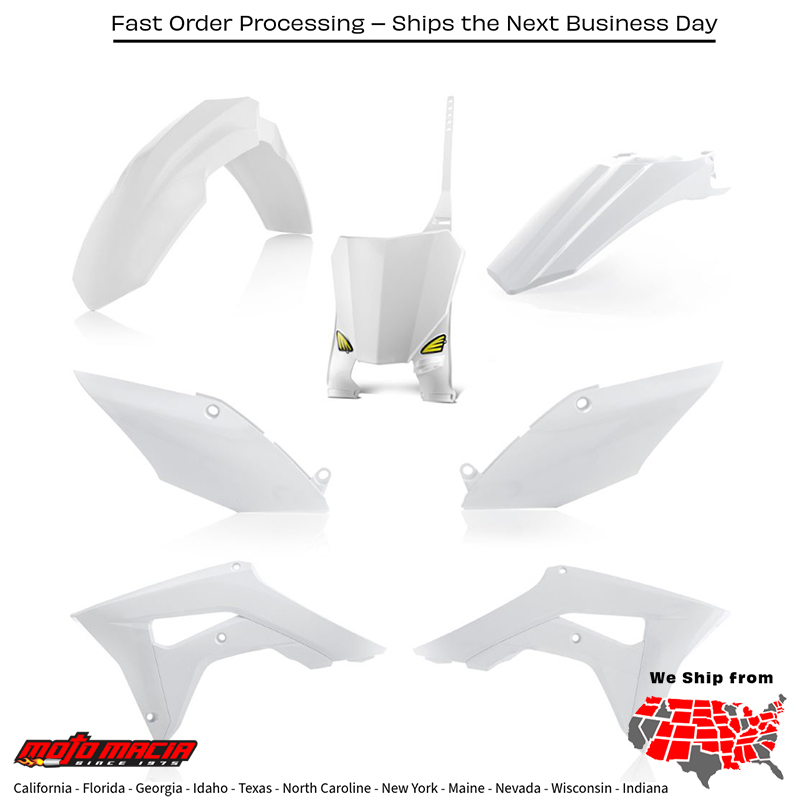 CYCRA 5 Piece Body Kit White Honda Crf450r 2017-2020 Crf250r 2018-2021...