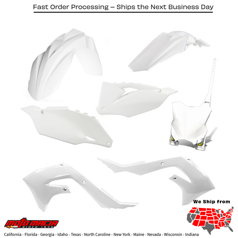CYCRA 5 Piece Body Kit White Kawasaki Kx250x 2021-2024 Kx450x 2021-2023...