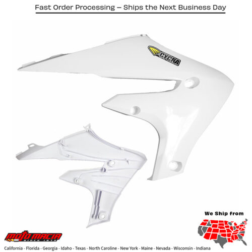 CYCRA Powerflow Radiator Shrouds White Yamaha Yz450f 2018-2022 Yz250f 2019...