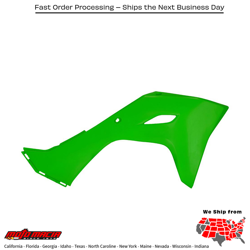 CYCRA Radiator Shrouds Green Kawasaki Kx450f 2024-2026 Kx450x 2024-2...