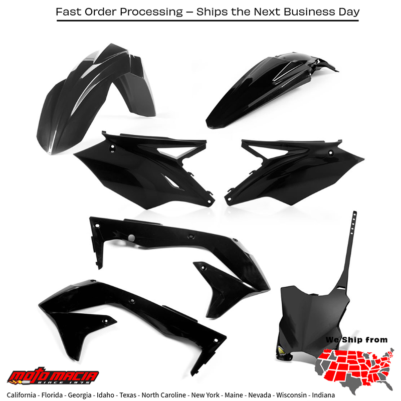 CYCRA 5 Piece Body Kit Black Kawasaki Kx450f 2016-2018...