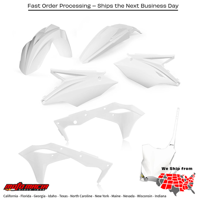 CYCRA 5 Piece Body Kit White Kawasaki Kx250f 2017-2020...