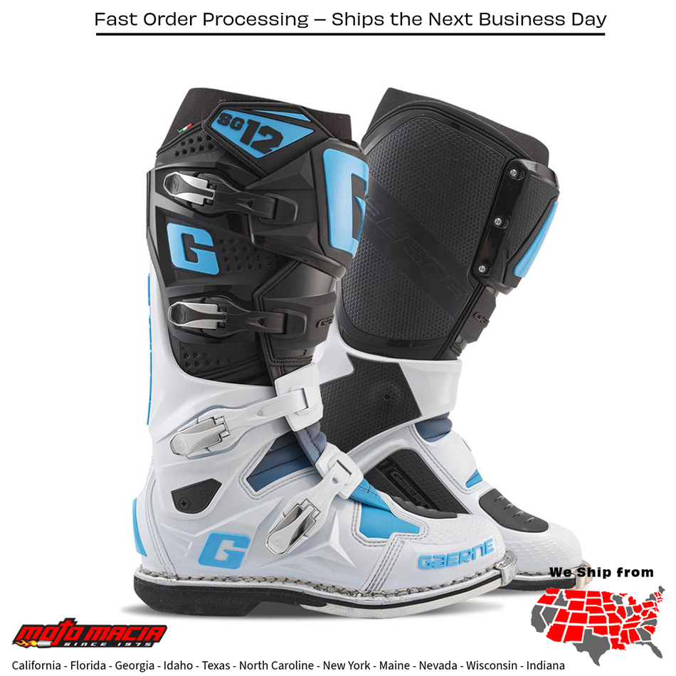 Gaerne Boot Sg12 Le Boots Blk/Wht/Carolina Blue