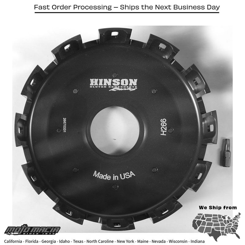 HINSON Clutch Basket (campana de embrague) HINSON Kawasaki KX250 2006-2007 H266 Kawasaki KX250 2006-2007. MPN: H266. SKU: 151-1013.