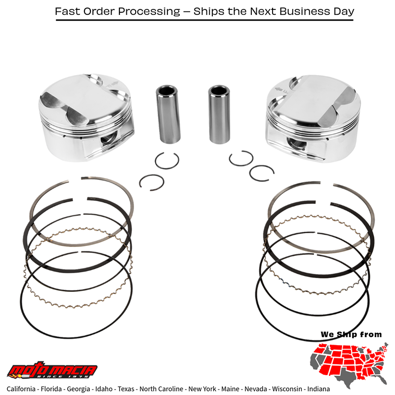 PISTON KIT HD M8 107 3.937 BORE 4.375 STROKE 11.5:1