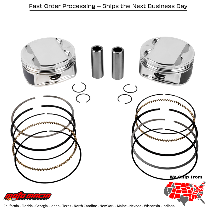 PISTON KIT HD M8 107 4.125 BORE 4.375 STROKE 11.5:1