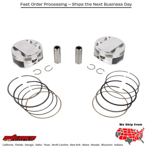 PISTON KIT HD M8 107 4.250 BORE 4.375 STROKE 12:1