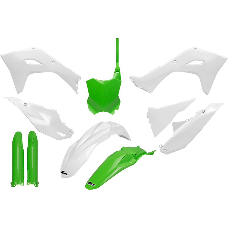 UFO BODY KIT KX250/450F WHITE/GREEN Kawasaki KX 250 2025-2026... - Image 3